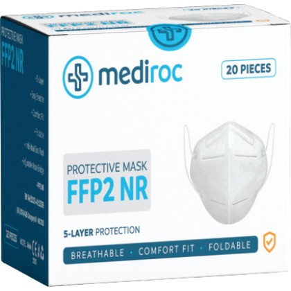 Mediroc Μάσκα KN95 Προσώπου FFP2 NR 5 Layers Κουτί 200 τμχ. (πισ