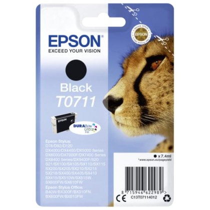 Epson Singlepack Black T0711 DURABrite Ultra Ink (C13T07114012) 
