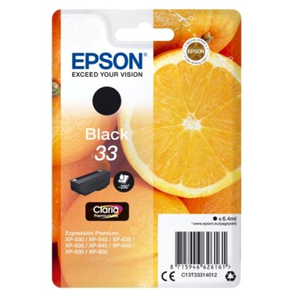 Epson Singlepack Black 33 Claria Premium Ink (C13T33314012) - Πλ