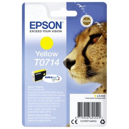 Epson Singlepack Yellow T0714 DURABrite Ultra Ink (C13T07144012)