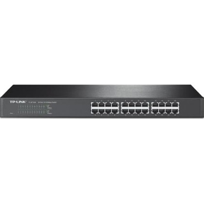 TP-LINK 24-Port 10/100Mbps Fast Ethernet Switch Unmanaged Black 