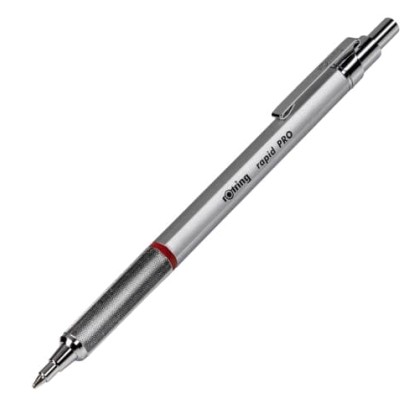 rotring Rapid Pro Ballpoint Pen Chrome with Refill M-Blue (19042