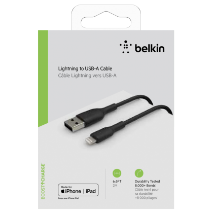 Belkin Lightning Cable 2m PVC black mfi cert - Πληρωμή και σε έω