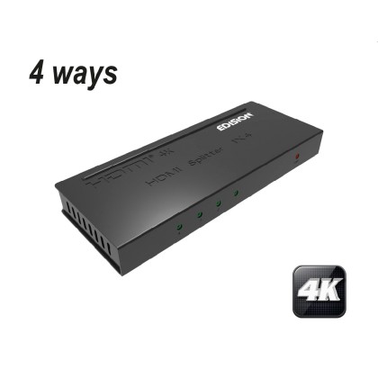 EDISION 4K HDMI Splitter 1x4  Διανεμητής υψηλής ευκρίνειας 1 είσ