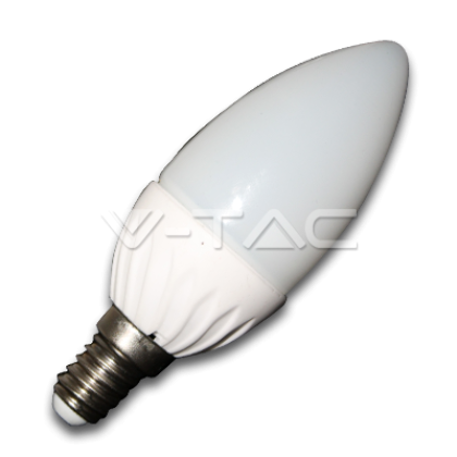 Λαμπτήρας LED E14 κεράκι 4watt V-TAC ψυχρό λευκό 6000Κ 4122