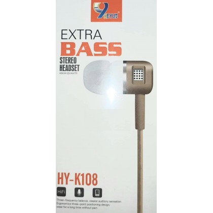 HY-K108 Handsfree Ακουστικά Stereo earphone με μικρόφωνο γκρι OE