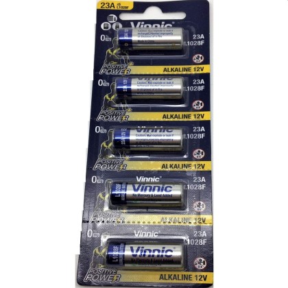 Vinnic Αλκαλικές μπαταρίες 12V (23A) πακέτο 5 μπαταριών L1028F