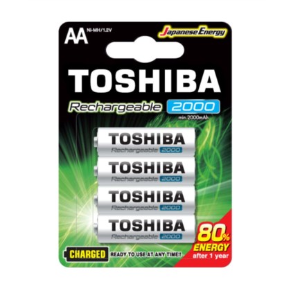 Toshiba Μπαταρία Επαναφορτιζόμενη AA 2000mAh TNH-6GME 4 Τεμάχια