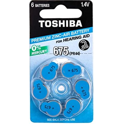 Toshiba μπαταρίες ακουστικών Βαρηκοΐας 1,4V PR44 675 blister 6 τ
