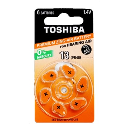 Toshiba μπαταρίες ακουστικών Βαρηκοΐας 1,4V PR48 13 blister 6 τε