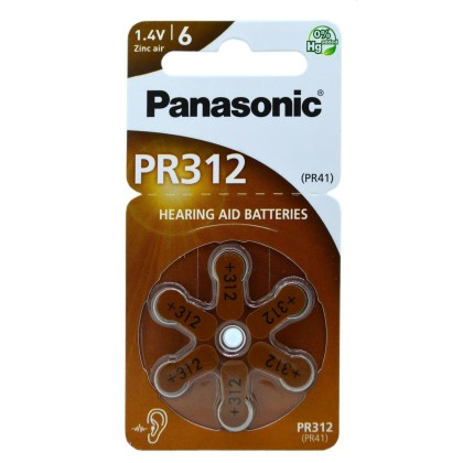 Panasonic μπαταρίες ακουστικών Βαρηκοΐας 1,4V Zinc Air PR312 bli
