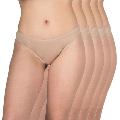 AA Underwear Bikini 90% Cotton - 10% El 5 pack Dark Beige