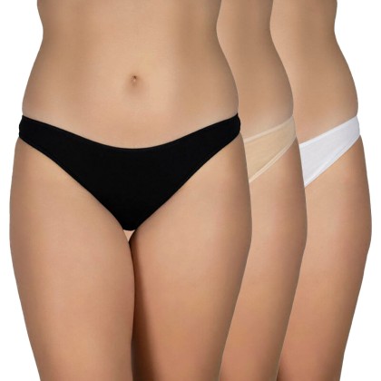 AA Underwear Bikini 100% Cotton  6pack Black - Beige - White