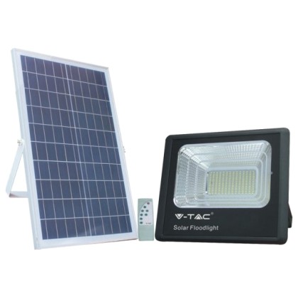 V-TAC LED Ηλιακός Προβολέας 40W Μαύρος Φως Ημέρας 8577