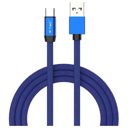 V-TAC Καλώδιο Ύφασμα USB- Type C 1 μέτρο Μπλε Ruby Series 8630
