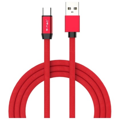 V-TAC Καλώδιο Ύφασμα USB- Type C 1 μέτρο Κόκκινο Ruby Series 863