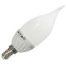 LED Λάμπα VTAC E14 4W κεράκι σχήμα φλόγας Θερμό Λευκό 4164