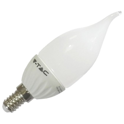 LED Λάμπα VTAC E14 4W κεράκι σχήμα φλόγας Θερμό Λευκό 4164