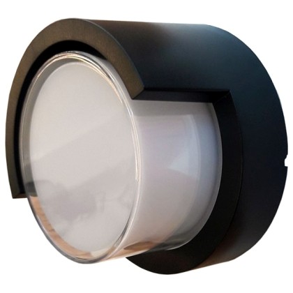 V-TAC LED Φωτιστικό Τοίχου Απλίκα Μαύρο Στρογγυλό με  Ημιπλαίσιο