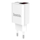 Hoco C63a Victoria Double Port Charger με led Οθονη, Λευκο