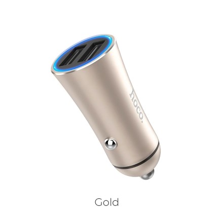 HOCO Z30A EASY ROUTE DUAL PORT USB CAR CHARGER ΧΡΥΣΟ - HC-Z30A-G