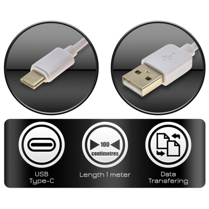 MUJU Καλώδιο Φόρτισης - Δεδομένων USB to Type-C 1m White