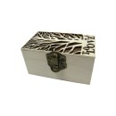 Ξύλινο αλουστράριστο κουτί με σκαλιστό δέντρο 