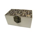 Ξύλινο αλουστράριστο κουτί σκαλιστό για decoupage [20601264]