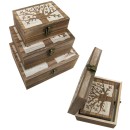 Σετ 3 ξύλινα κουτιά με σχέδιο [20601326]