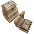 Σετ 3 ξύλινα κουτιά με σχέδιο και καμπυλωτές γωνίες [20601327]