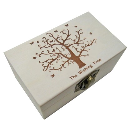 Ξύλινο κουτί με πυρογραφία για decoupage “The Wishing Tree” [206