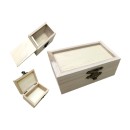 Ξύλινο αλουστράριστο κουτί με συρταρωτό καπάκι Υ6 x Μ4,8 x Π10cm