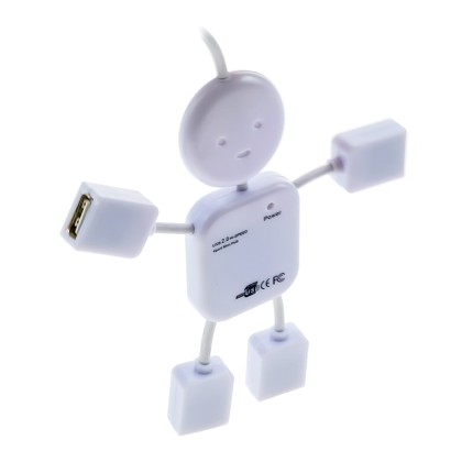 USB 2.0 Hub x4 Ανθρωπάκι Λευκό