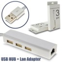 USB 2.0 Hub x3 + Megabit Ethernet White