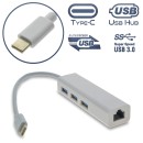 Type-C to USB3 Hub x3 + Ethernet White