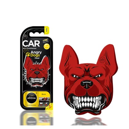 Αρωματικό αυτοκινήτου κρεμαστό aroma angry dogs pitbull black - 