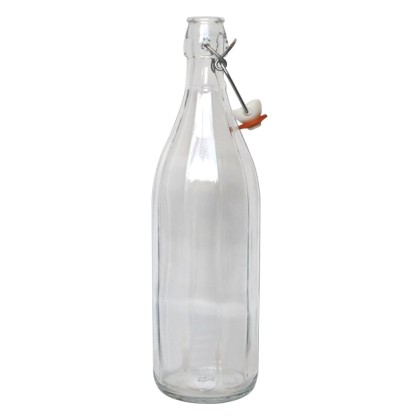 Γυάλινο μπουκάλι νερού 1 λίτρου Costolata με έλασμα [70101368]