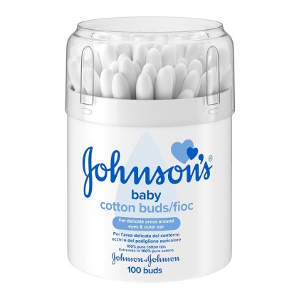 JOHNSON'S Baby μπατονέτες, 100% cotton, 100τμχ