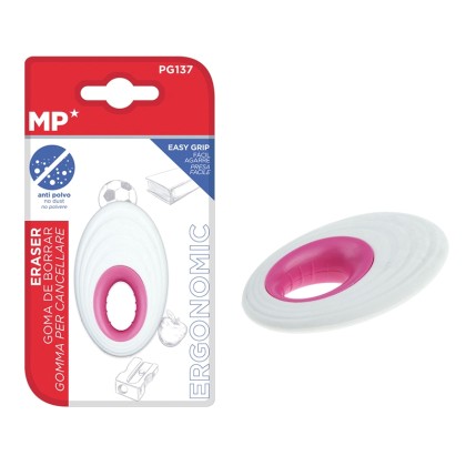 MP γόμα PG137 με εργονομική λαβή, 65 x 33 x 12mm, λευκή-ροζ