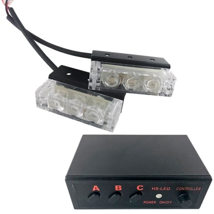 Εξωτερικά Φώτα Πυροσβεστικής STROBO LED 2x1 6W 10-30V IP65 Αδιάβ