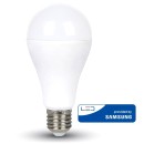 LED V-TAC Λάμπα E27 15W SAMSUNG CHIP A65 Thermoplastic Θερμό Λευ