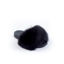 Haute Acorn - Black Chyna Fox Fur Slides