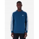 Men's Adidas Originals 3-Stripes Crewneck Sweatshirt in Blue | D