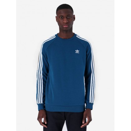 Men's Adidas Originals 3-Stripes Crewneck Sweatshirt in Blue | D