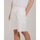 NÉ EN AOÛT Shorts with double seam pin tucks in white