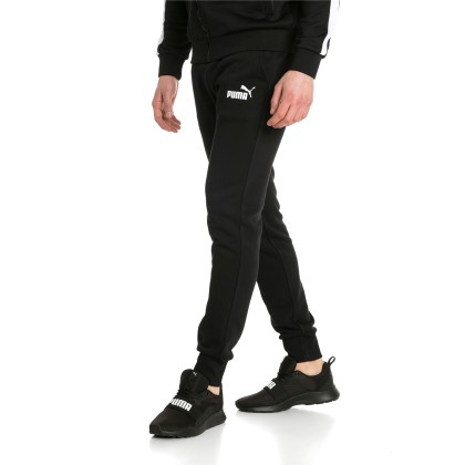 Men's Puma Fleece Sweatpants In Black | 851753-01