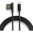 Remax Angle (90°) USB 2.0 Cable USB-C male - USB-A male Μαύρο 1m