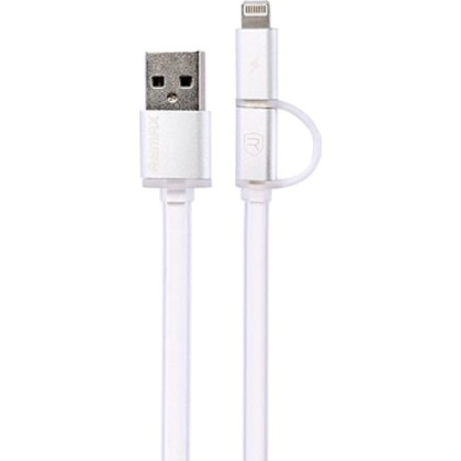 Remax LED / Flat USB to Lightning / micro USB Cable Λευκό 1m (Au