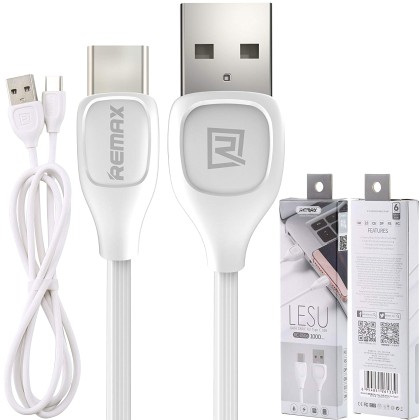 Remax Regular USB 2.0 Cable USB-C male - USB-A male Λευκό 1m (Le