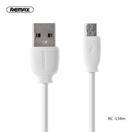 Remax Regular USB to Micro usb Λευκό 1m Fast Charging (RC-134m)